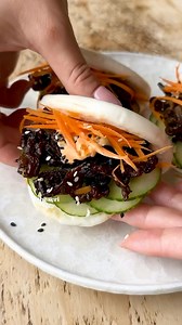 Pulled char siu style aubergine bao, that’ll satisfy any pulled pork craving...🤤🌱 It’s the finaleeeee of Pure Plants and i saved the best til last. I had such low expectations for turning🍆 into something glorious but it worked SO well... Ingredients (makes 4) 2 aubergines Drizzle of olive oil Salt and pepper For the char siu style marinade: 3 tosp hoisin sauce 2 top soy sauce 1.5 tbsp rice wine vinegar 1 tosp brown sugar 1 tbsp fermented soybean paste (preferably red) 1/2 tsp five spice 1/2 t