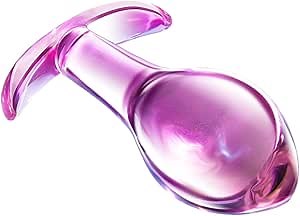 Pink Glass Butt Plug, Crystal Glass Anal Plug,Anal Trainer, Crystal Butt Plug,Anal Expander Training Sex Toys Anal Masturbation Plug for Men Women Gay and Couples