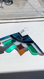 Stained Glass Suncatcher: Art Deco Corner Piece, Handmade - Etsy