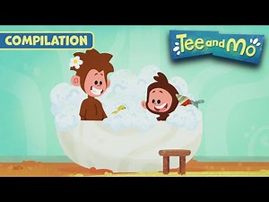 Bath Time | Tee and Mo 🐒 FULL EPISODE COMPILATION 🙈 12+ MINUTES