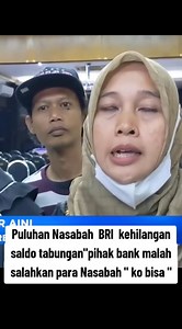 251K views · 1.9K reactions | BRI BANYAK YANG HILANG SALDO NYA YANG PUNYA UANG HAYO DI CEK ,KEMARIN BANK BCA SKARANG BANK BRI KENAPA BANYAK MALING DIAM*藍藍‼️ #bankbri #bankbca #bolokoclookaainem #ceritasainem #videoviralシ #pajakblitar | Queen sainem | Facebook