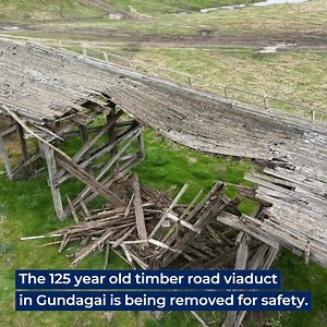 Gundagai locals, share your ideas on how the Prince Alfred Bridge timber road viaduct should be remembered by completing our survey. | NSW Department of Planning, Housing and Infrastructure