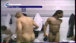 Reporter in a french locker room