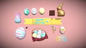 Easter Icons - Buy Royalty Free 3D model by GattalupaGames
