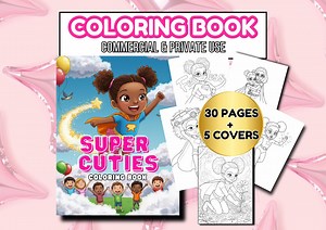 Black Girl Superhero Coloring Book: Kids Activity Pages (digital Download, PLR Rights - Etsy