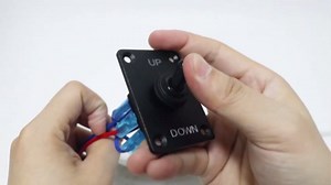 Momentary Toggle Switch 6 Pin 3 Position (ON)-Off-(ON) DPDT Reverse Polarity Switch Self Resetting Rocker Switch with Up Down Mounting Panel, Waterproof Cap, Pre-Wired Cables