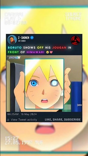 Boruto shows off his Jougan in front of Himawari 😂💖