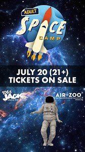 Prepare for adventure at the Air Zoo's Adult Space Camp! (21 ) Enjoy amusement rides, flight simulators, Lightsaber duels, music, face painting, delicious food, and adult juice boxes. Perfect date night or group quest. Register by July 10 for a swag bag. Learn more at airzoo.org/discovery-series | Air Zoo