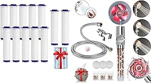 HydroJet Handheld Shower Head Turbocharged High Pressure Shower Head with Filter Beads Handheld Turbo Fan Shower Kit with Replacement Filters