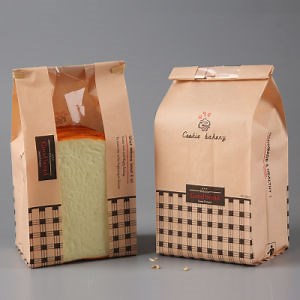 [Hot Item] Custom Paper Bread Loaf White Kraft Food Packaging Storage Bakery Toast Greaseproof Paper Sharp Bottom Bag