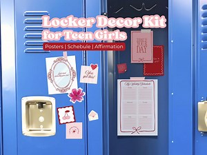 Printable Locker Decor Kit for Teen Girls – 6 Cute Pages | Mini Posters, Class Schedule, Affirmations & Labels | Back to School PDF - Etsy UK