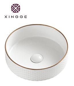 [Hot Item] Manufacture Luxury Sanitary Ware Sink Basin Countertop Round Washbasin European Ceramic Basin Wash Basin