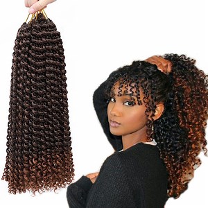 [Hot Item] Además de Freetress Inches Water Wave Passion Twist Wavy Crochet Braiding Hair para locs y trenzas 18'', 20'', 22'', 24''