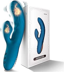 ZEMALIA Rabbit Vibrators Clitoris G-Spot Stimulators - 10 Vibrations + Heating Function for Adult Women Massager - Waterproof Rechargeable Quiet Private Adult Sex Toy, Blue