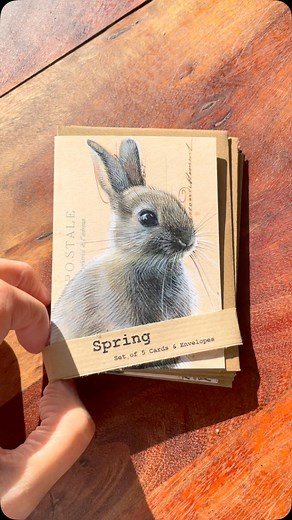 Spring cards in the sunshine 😊#spring #rabbit #lamb #duckling #fawn #sunshine #artistsoninstagram #animalart #paintingonoldstuff #ephemera #cards #greetingscards #eastercards | The Fox in the Forest
