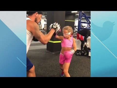 Young girl does incredible blindfolded boxing routine | ESPN