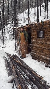 880K views · 2.7K reactions | Getting logs to a bushcraft cabin is...