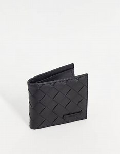 River Island weave wallet in black | ASOS