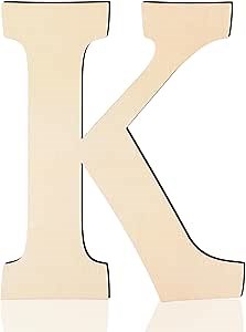 Large Wooden Letters 17 Inch, Big Wood Letters K Shape Cutouts Alphabet Unfinished Paintable Wooden Letters for Wall Decor DIY Crafts Painting Birthday Wedding Party Classroom Nursery Home Decor