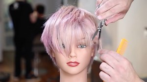 Pastel Pink and Blonde Hair Color and Short Textured Haircut Tutorial | Matt Beck