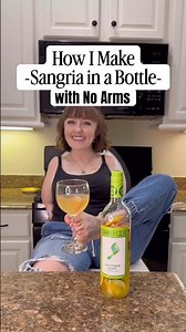 How I Make Sangria in a Bottle with No Arms🍷👣 #sangria #fruit #cocktail