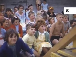 1950s UK Children Watch Punch and Judy Show, Home Movies