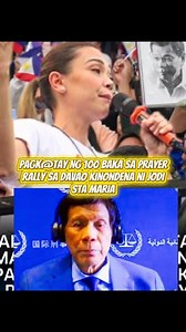 96K views · 1K reactions | Prayer rally sa Davao City para dating pangulong Rodrigo Duterte kinondena ni Jodi Sta. Maria #JodiStaMaria #PrayerRally #duterteinicc #Duterte | Venielyn Rahman | Facebook