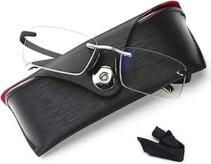 Rimless Reading Glasses for Men&Women - Blue Light Blocking Frameless Readers +2.0 Lightweight and Comfortable Computer Eyeglass Choose Your Magnification