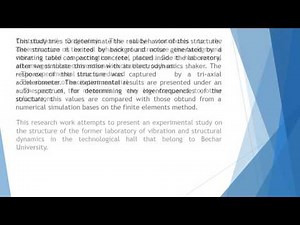 The Eigenfrequencies of a Real Structure Excited By an Internal Noise IJNSR 35 68 75