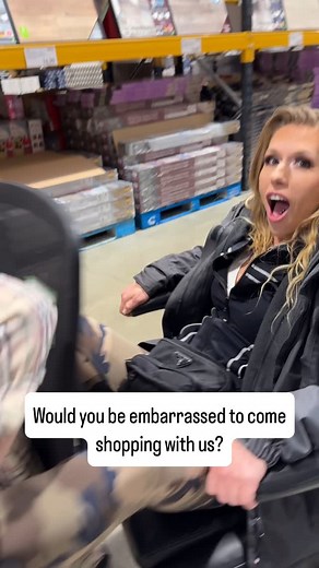 Gigi Patsy on Instagram: "Would you be embarrassed to come shopping with us? 😇🍑 Trolley chaos, snack samples and cheeky behaviour in every aisle 🤭🛒✨ @itsmichellemoist #olderwoman #tattoogirl #blonde #CostcoChronicles #shoppingwithbaddies #GigiPatsy #girlstrip #funnyreels #viralduo #costcogirls #naughtybutnice"