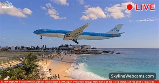 【LIVE】 Webcam Maho Beach - Sint Marteen | SkylineWebcams