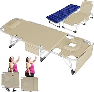 MOPHOTO Tanning Lounge Chair 5-Position, Outdoor Sunbathing Chair Folding Chaise Lounge Chair, Sun Tanning Lounger with Face Hole, Perfect for Pool Beach Patio Sunbathing