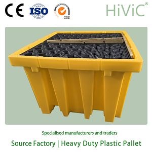 [Hot Item] Large Size Plastic Laboratory Desktop 4-Drum Spill Containment Pallet Secondary Safety Containment Pallet for Spill Prevention