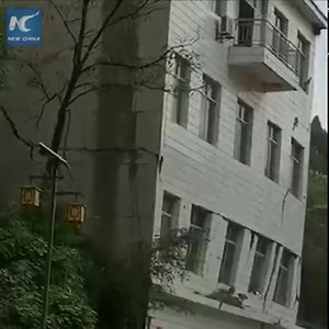 129K views · 2.4K reactions | A four-story building collapsed after a landslide occurred in a village in Shaanxi, China. Luckily residents had been evacuated and no casualties were caused. | China Xinhua News | Facebook