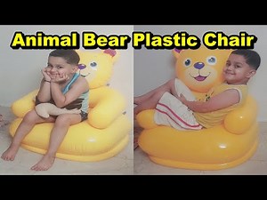 Unboxing Intex Happy Animal Chair 🐻 | Inflatable Yellow Bear Chair | Air Filling & Fun Play Review