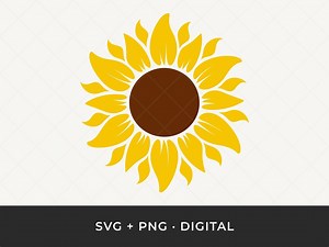 Sunflower SVG: Floral Outline Clipart, Laser Cut Flower Design for Cricut & Silhouette - Etsy