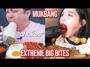 mukbangers almost choking on their food (big bites)
