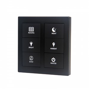 [Hot Item] Customized 17X RS485 Electrical Black 6 Push Button Switch for Hotel