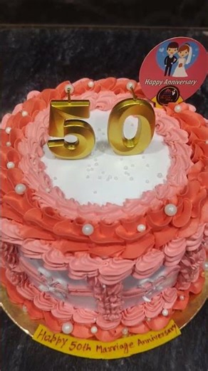 50th Anniversary Special Cake #thecakedelivery #cake #50thanniversary #anniversarycake #shorts
