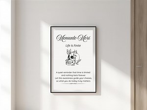 Memento Mori Definition Poster | Stoic Philosophy Wall Art | Latin Phrase Meaning | Dark Gothic Aesthetic | Digital Print - Etsy