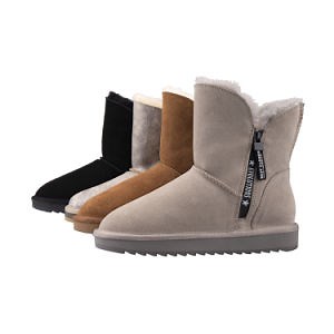 [Hot Item] Colorful Side Zipper Girls Outdoor Faux Sheepskin Fur Warm Boots