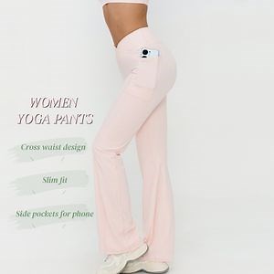 [Hot Item] Free Shipping Women Yoga Pants High Waist Tight Flair Pants Tummy Control Sportswear Fitness Wear Fashion Fitness Pant Buttery Soft Womens Leggings