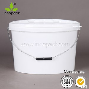 [Hot Item] 15L White Oval Plastic Bucket Paint Bucket with Plastic Lid