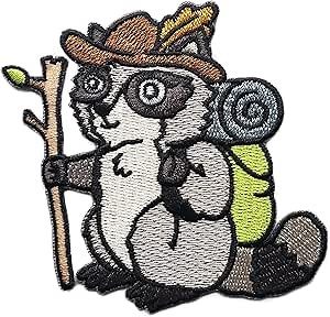 Kolorspun Raccoon Hiker Patch - Hook and Loop Tactical Morale Patch