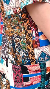 Made from a non-stretch, lightweight summer fabric, the Cream Colourful Patchwork Tunic Dress showcases box pleats on the front for both support and ease. Its round neck, elbow length sleeves, and practical side pockets make it a must-have piece. Crafted from 100% cool rayon, this dress offers optimal breathability. Available at I❤Tunics here: t.ly/lzV4c | I Love Tunics.com - Number One Tunics Destination