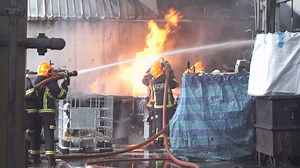 [RECAP: Fire @ 23 Tanjong Kling Road] SCDF responded to a fire at Fire @ 23 Tanjong Kling Road at 12:15 pm earlier today. The fire which involved flammable and corrosive waste materials was extinguished within 2 hours. Witness the firefighting operations in the video below. | Singapore Civil Defence Force
