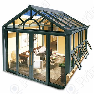 [Hot Item] Classic Slant Roof Winter Garden Sunroom Conservatory Newest Design Glass House Prefab House Veranda Sunroom