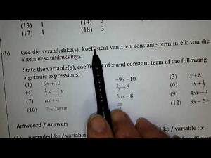 GR8 Inleiding tot Algebra (Afrikaans)