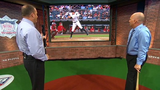 "Bat knob to the catcher. Strongest hitting position" Jim Thome breaks down Aaron Judge and Bill Ripken breaks down Scooter Gennett in Studio 42. | MLB Network