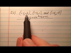 Writing Quadratic Equations From Points